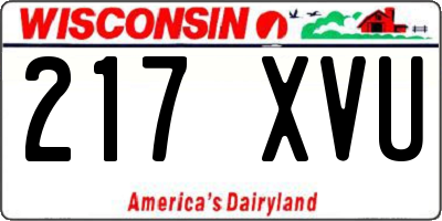 WI license plate 217XVU