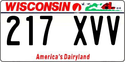WI license plate 217XVV