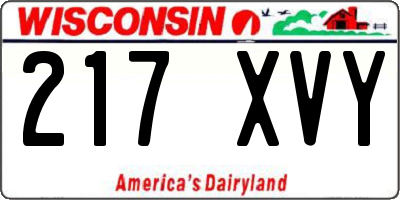WI license plate 217XVY