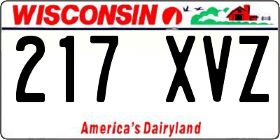 WI license plate 217XVZ
