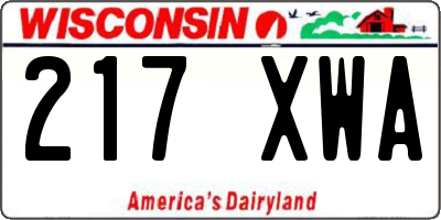 WI license plate 217XWA