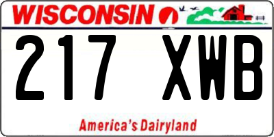 WI license plate 217XWB