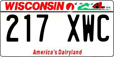 WI license plate 217XWC