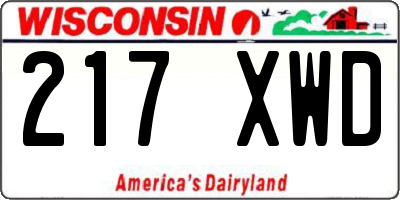 WI license plate 217XWD