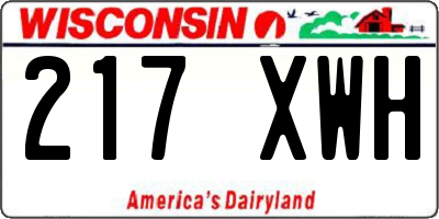 WI license plate 217XWH
