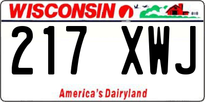 WI license plate 217XWJ