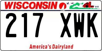 WI license plate 217XWK