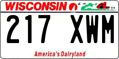 WI license plate 217XWM