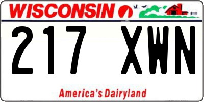 WI license plate 217XWN