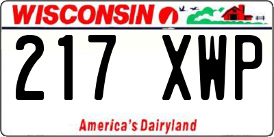 WI license plate 217XWP