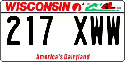 WI license plate 217XWW