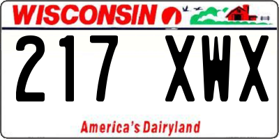 WI license plate 217XWX