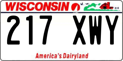 WI license plate 217XWY