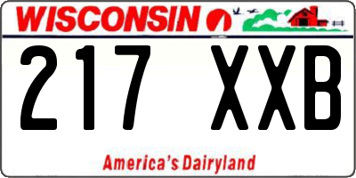 WI license plate 217XXB