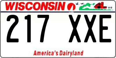 WI license plate 217XXE