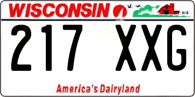 WI license plate 217XXG