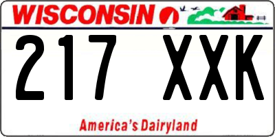 WI license plate 217XXK