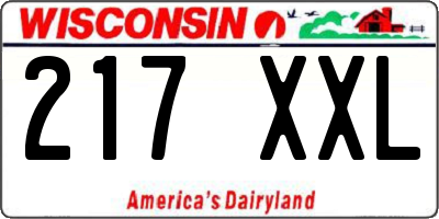 WI license plate 217XXL