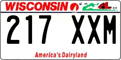 WI license plate 217XXM