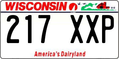 WI license plate 217XXP