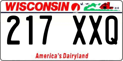 WI license plate 217XXQ