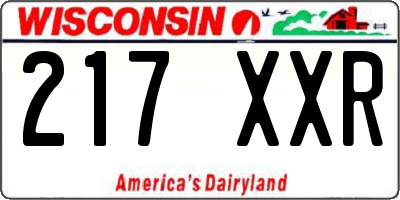 WI license plate 217XXR