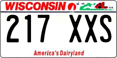WI license plate 217XXS