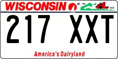 WI license plate 217XXT