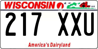 WI license plate 217XXU