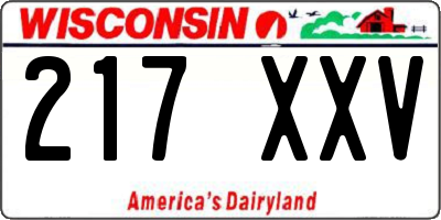 WI license plate 217XXV