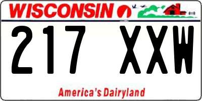 WI license plate 217XXW