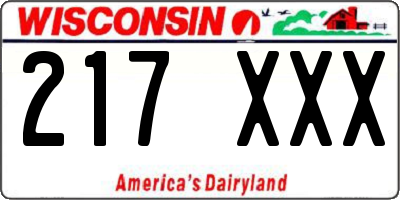 WI license plate 217XXX
