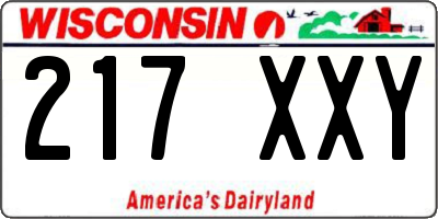 WI license plate 217XXY