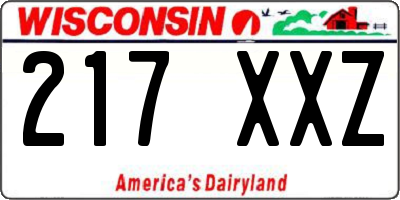WI license plate 217XXZ