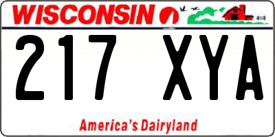 WI license plate 217XYA