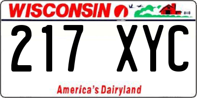 WI license plate 217XYC