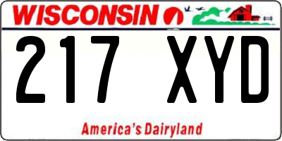 WI license plate 217XYD