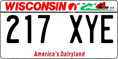 WI license plate 217XYE