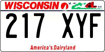 WI license plate 217XYF