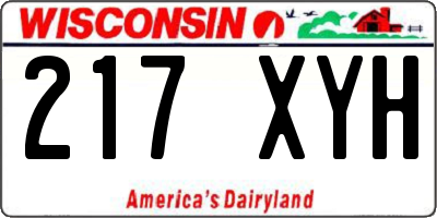 WI license plate 217XYH