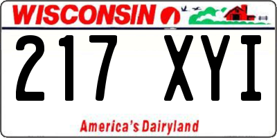 WI license plate 217XYI