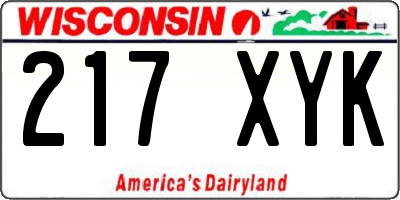 WI license plate 217XYK