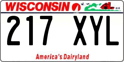WI license plate 217XYL