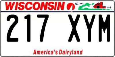 WI license plate 217XYM