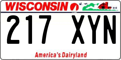 WI license plate 217XYN
