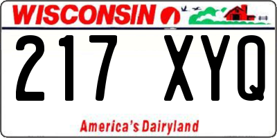 WI license plate 217XYQ