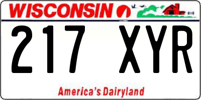 WI license plate 217XYR