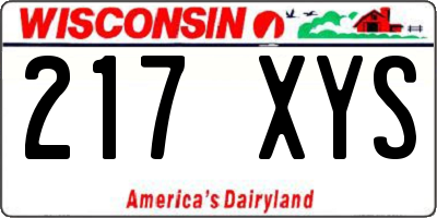 WI license plate 217XYS