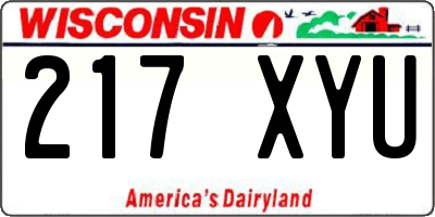 WI license plate 217XYU