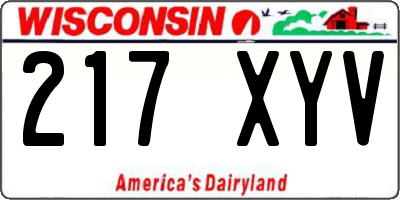 WI license plate 217XYV